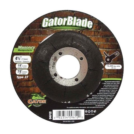 Gator Grit 9612 45 x 012 x 088 in Masonry Wheel 2463776